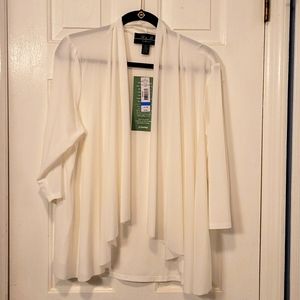 R&M ivory draped special occasion top size XL
